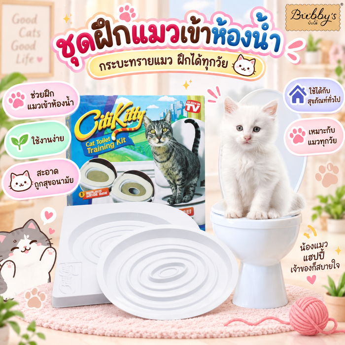 PP-086 Bubby's ชุดฝึกแมวเข้าห้องน้ํา Cat Toilet Training Kit ใช้งานง่าย บับบี้ Bubby By pet project mall