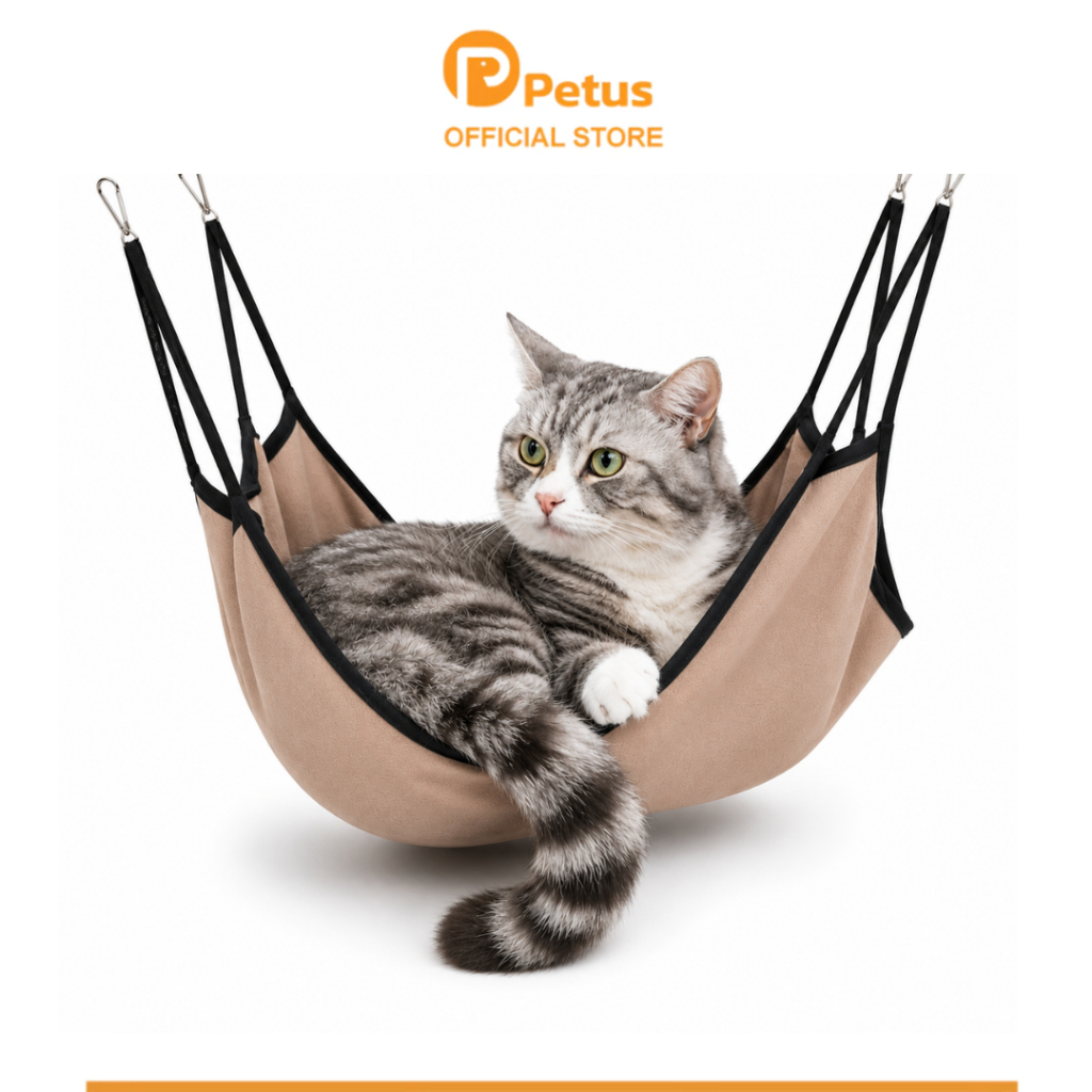 ที่นอนแมวแขวนกรง เปลแมว ขนแกะนุ่มนิ่ม Cat Hanging Bed เปลแกว่งแขวน 40x50cm