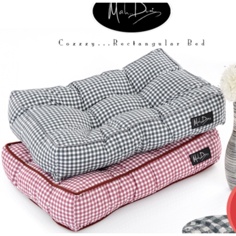 Mahdum ที่นอนสุนัข แมว สัตว์เลี้ยง cozzzy rectangular เบาะแบบหนาลายสก็อต