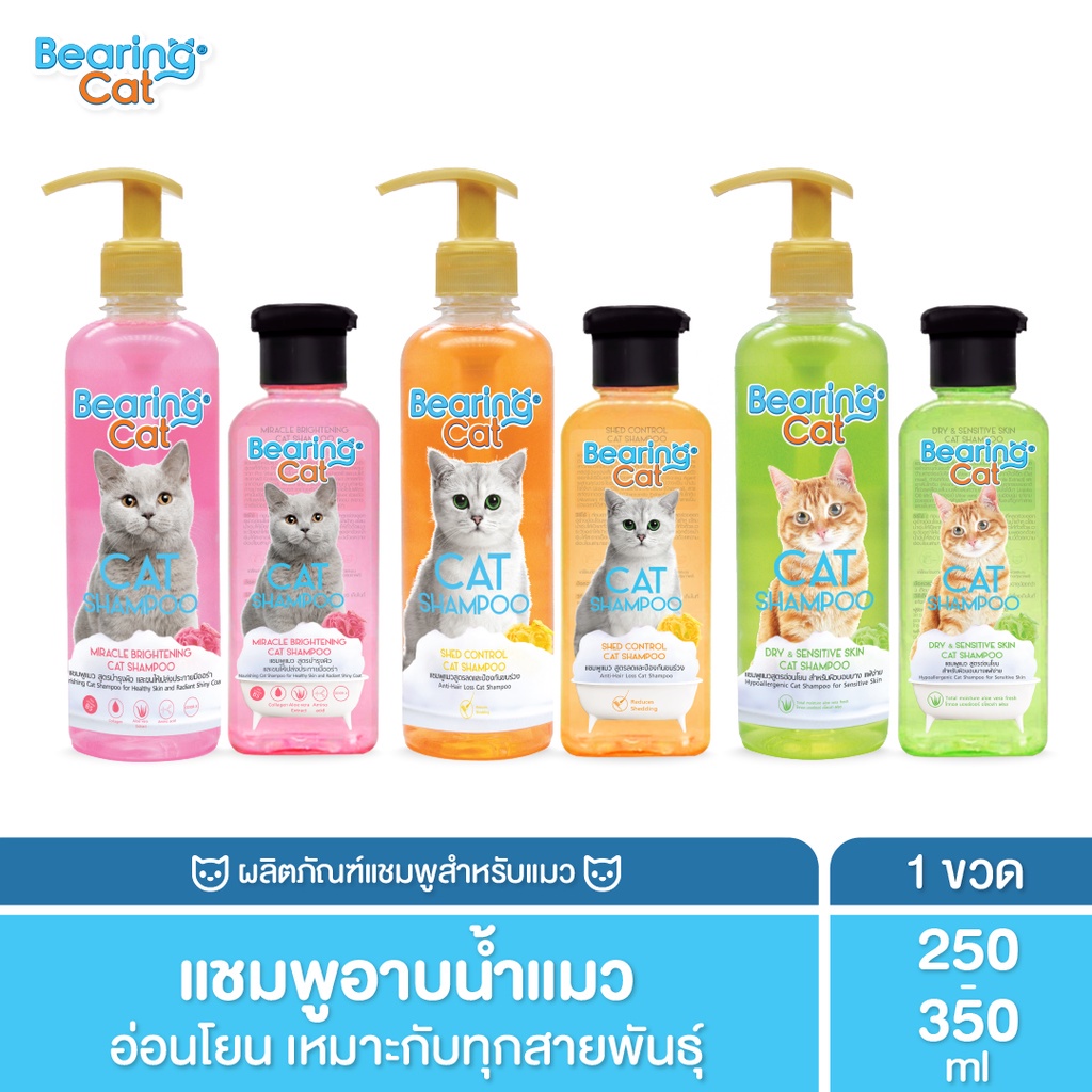 BEARING Cat Shampoo แชมพูแมว แชมพูอาบน้ําแมว สูตรอ่อนโยน บํารุงผิวหนังและเส้นขน สําหรับแมวทุกสายพันธุ์