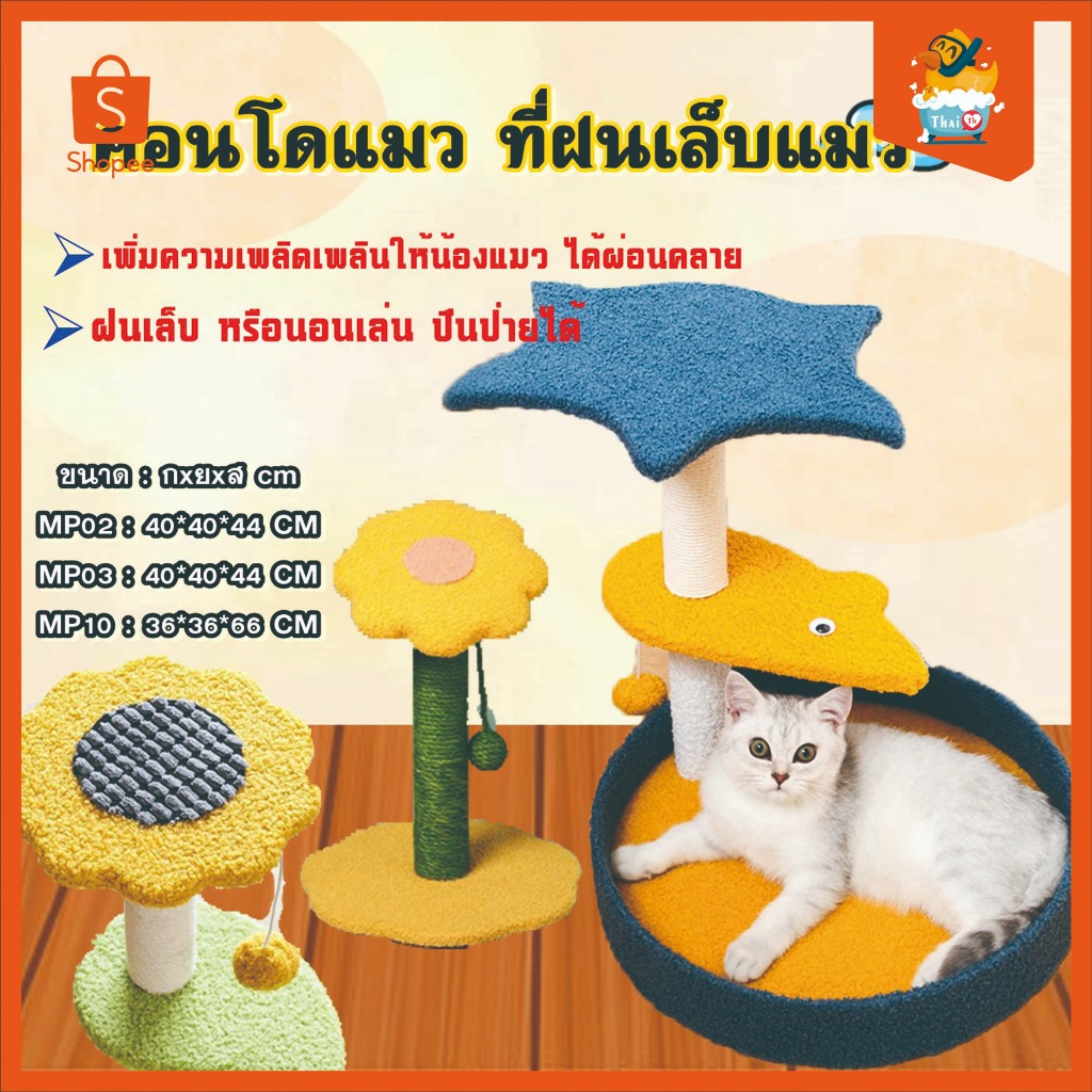 คอนโดแมว ที่ฝนเล็บแมว แท่นฝนเล็บ ของเล่นสําหรับน้องแมว Small cat tree