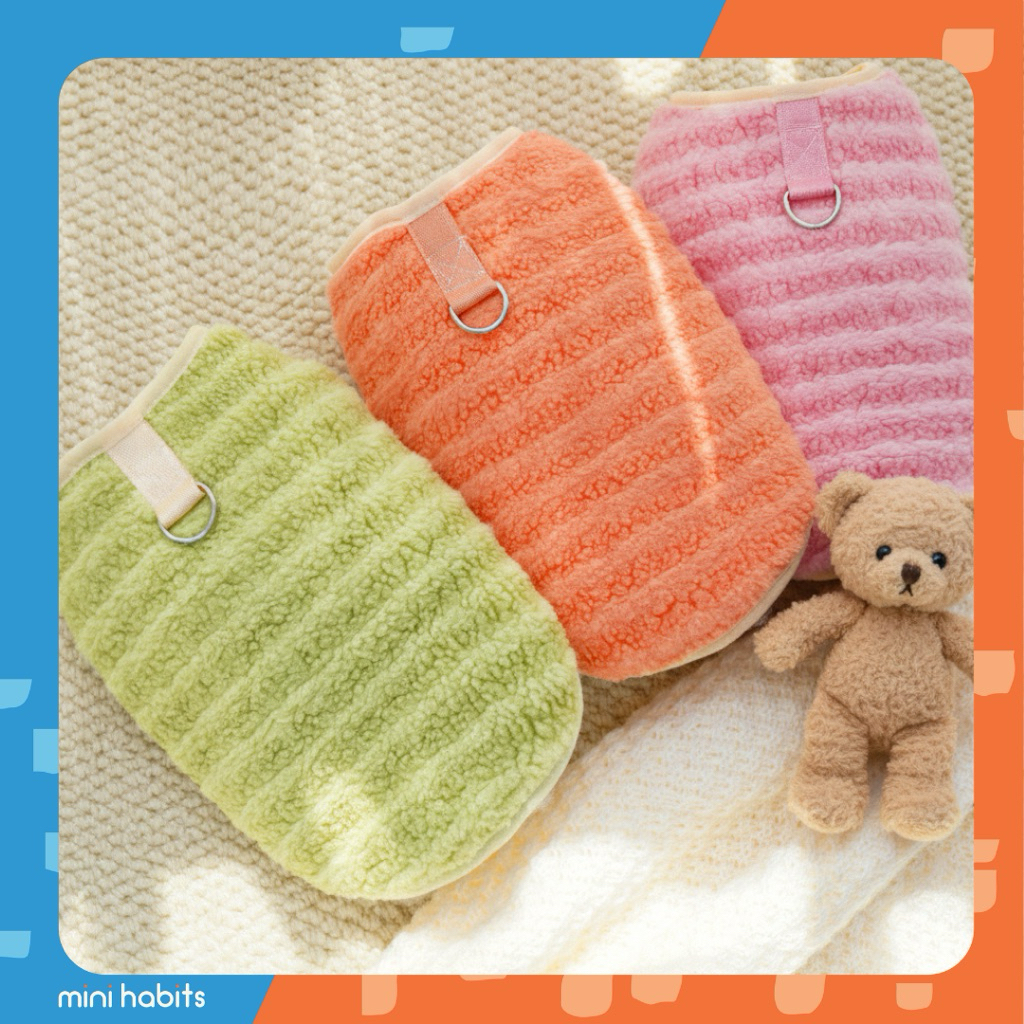 เสื้อกันหนาวสัตว์เลี้ยง เสื้อกั๊กสีสดใส Colorful Fleece Vest ชุดสัตว์เลี้ยง แมว หมา เสื้อแมว