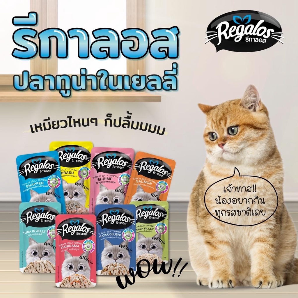 24 ซอง]REGALOS รีกาลอส อาหารแมวชนิดเปียก ขนาดซองละ 70 กรัม