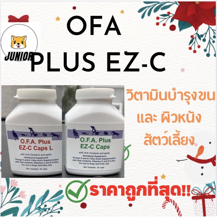 Sale! OFA Plus EZ-C อาหารเสริมบํารุงขน สุนัข-แมว (กระปุกเล็ก 20 เม็ด)