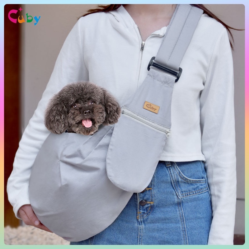 Cuby กระเป๋าใส่สัตว์เลี้ยง ขนาดเล็ก ปรับได้ แฮนด์ฟรี พลิกกลับได้ สําหรับสุนัข และแมว