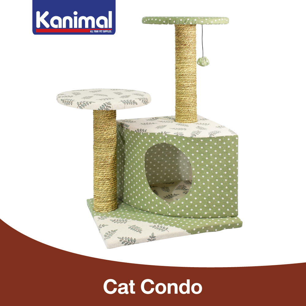 91612] Kanimal Cat Tree ของเล่นแมว คอนโดแมว ที่นอนแมว พร้อมเสาลับเล็บ สําหรับแมวทุกวัย Size L ขนาด 40x33x64 ซม