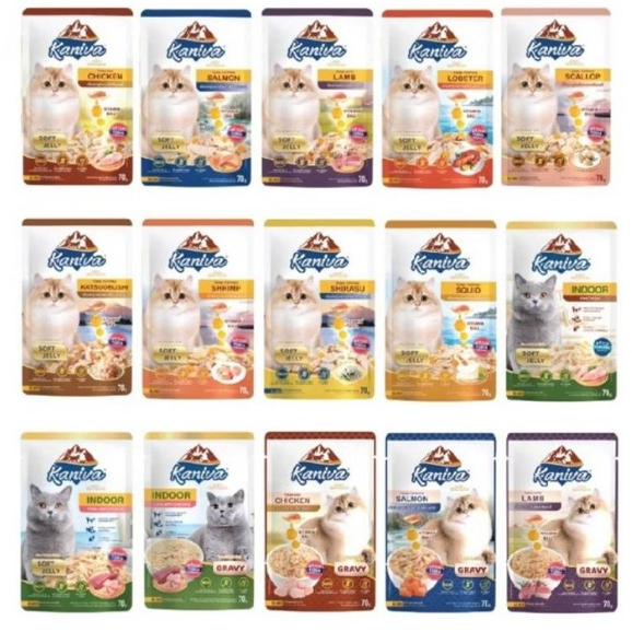 ใหม่ ! Kaniva Pouch อาหารแมวแบบเปียก ขนาด 70g. (แบบ 1 ซอง)