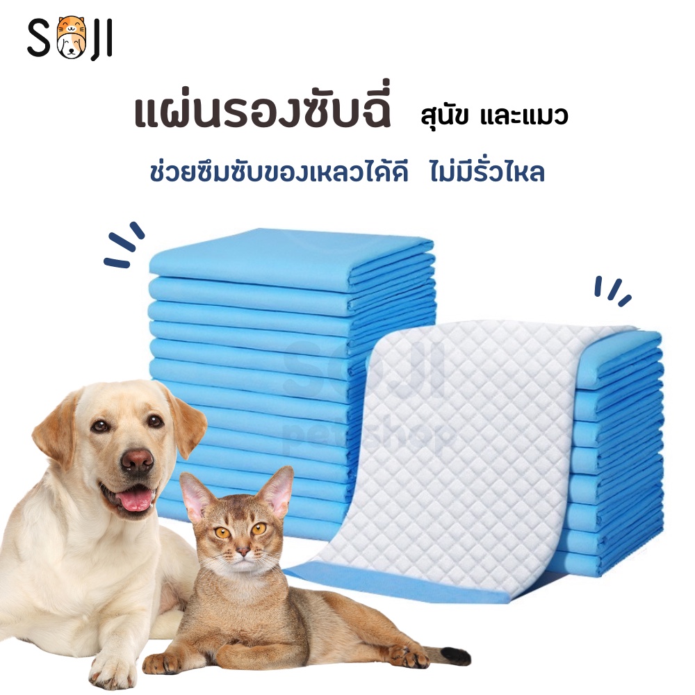แผ่นรองฉี่สําหรับสัตว์เลี้ยง สุนัข แมว ซึบซับน้ําดี มี S M L XL