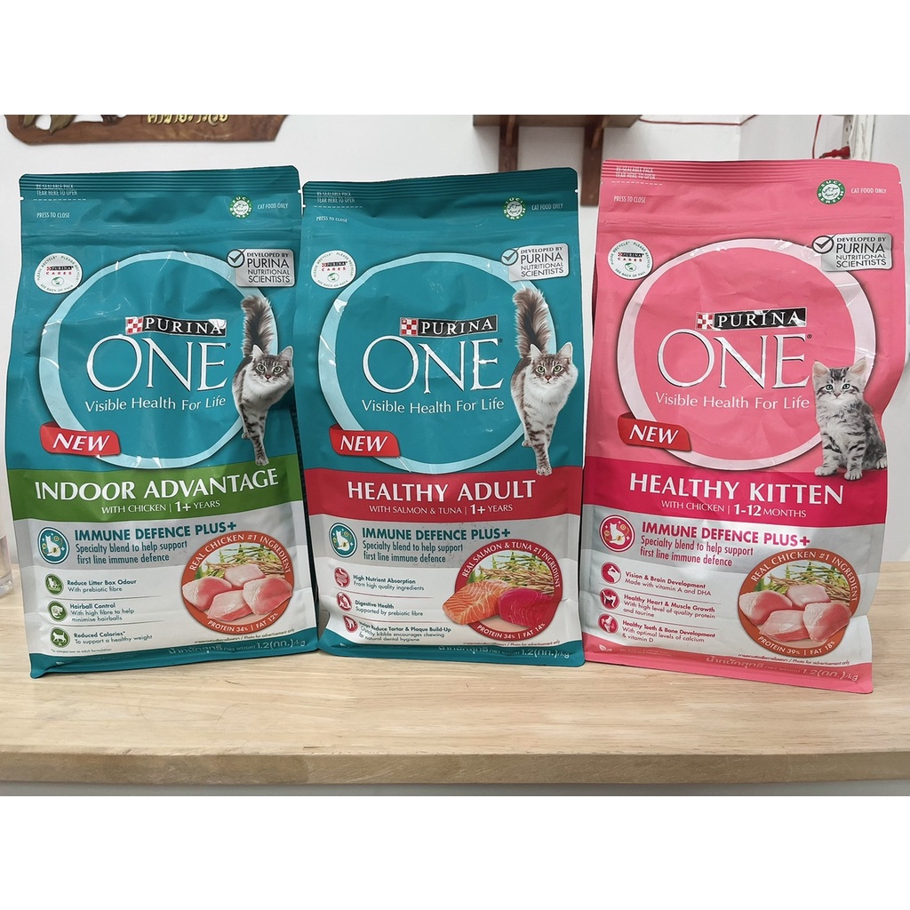 Purina(เพียวริน่า)สําหรับแมวโต🍀 สีเขียวสูตรเลี้ยงในบ้าน รสไก่💐🐟 สีเเดงรสแซลมอน ทูน่า สีชมพู สูตรลูกแมว รสไก่ ดาววี่เพ็ท