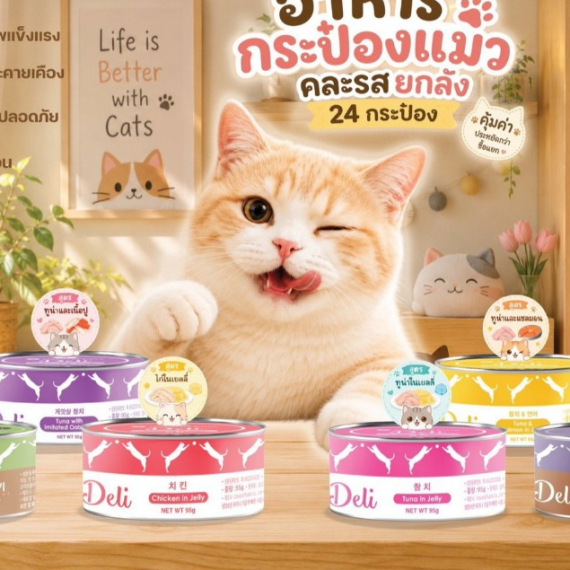 ยกลัง 24 กระป๋อง « Natural Core อาหารเเมวชนิดเปียก แบบกระป๋อง 95g