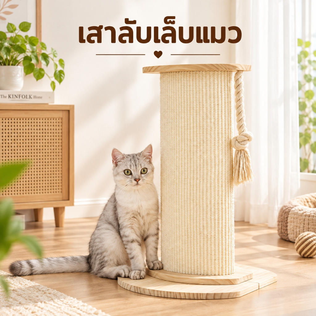 เสาไม้ลับเล็บ 84cm 58cm คอนโดแมว ที่ฝนเล็บแมว เสาฝนเล็บแมว เสาลับเล็บแมว ที่ลับเล็บแมว ที่ฝนเล็บแมว ที่ฝนเล็บ