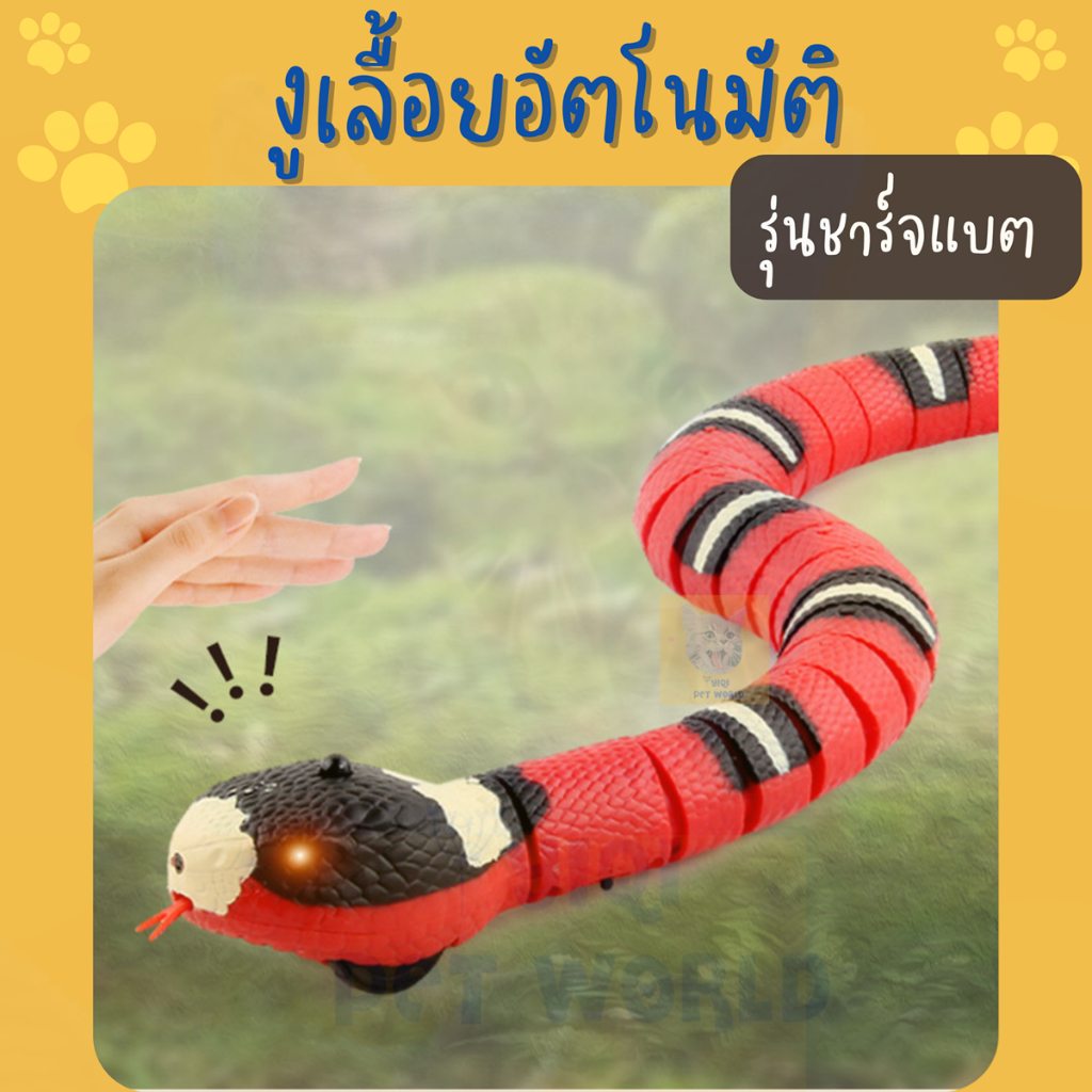 ของเล่นแมว งูเลื้อยอัตโนมัติ งูของเล่น รุ่นชาร์จแบต USB (Y004)