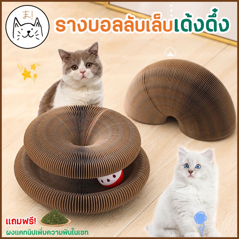 รางบอลลับเล็บเด้งดึ๋ง รางบอลแมว ยืดหยุ่น ของเล่นแมว บอลแมว ที่นอนแมว ที่ลับเล็บแมว ที่ฝนเล็บแมว