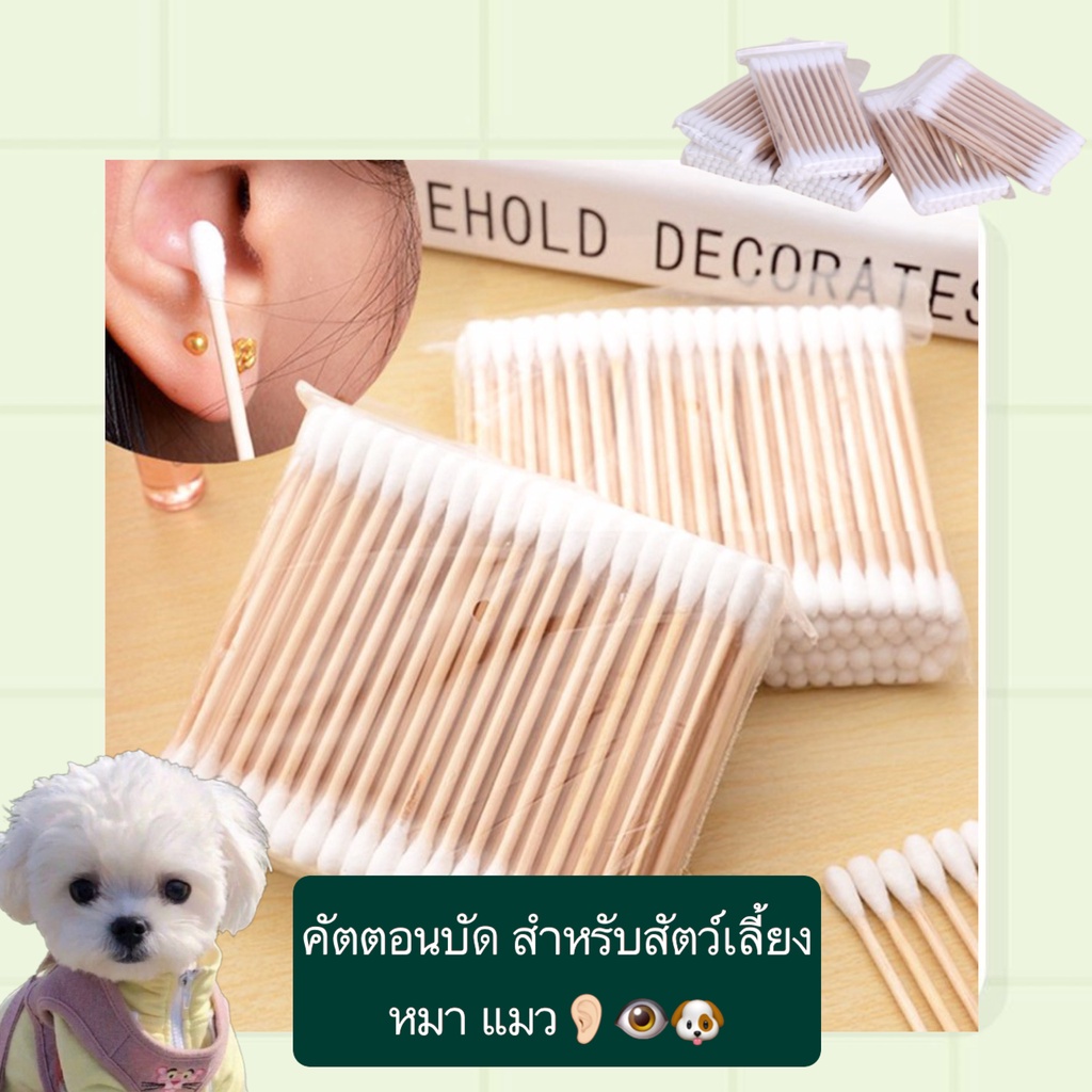 PP-391 คัตตอนบัดไม้แคะหู สําหรับสัตว์เลี้ยง หมา แมว ไม้ปั่นหูแมว สุนัข ใช้งานง่าย ราคาประหยัด
