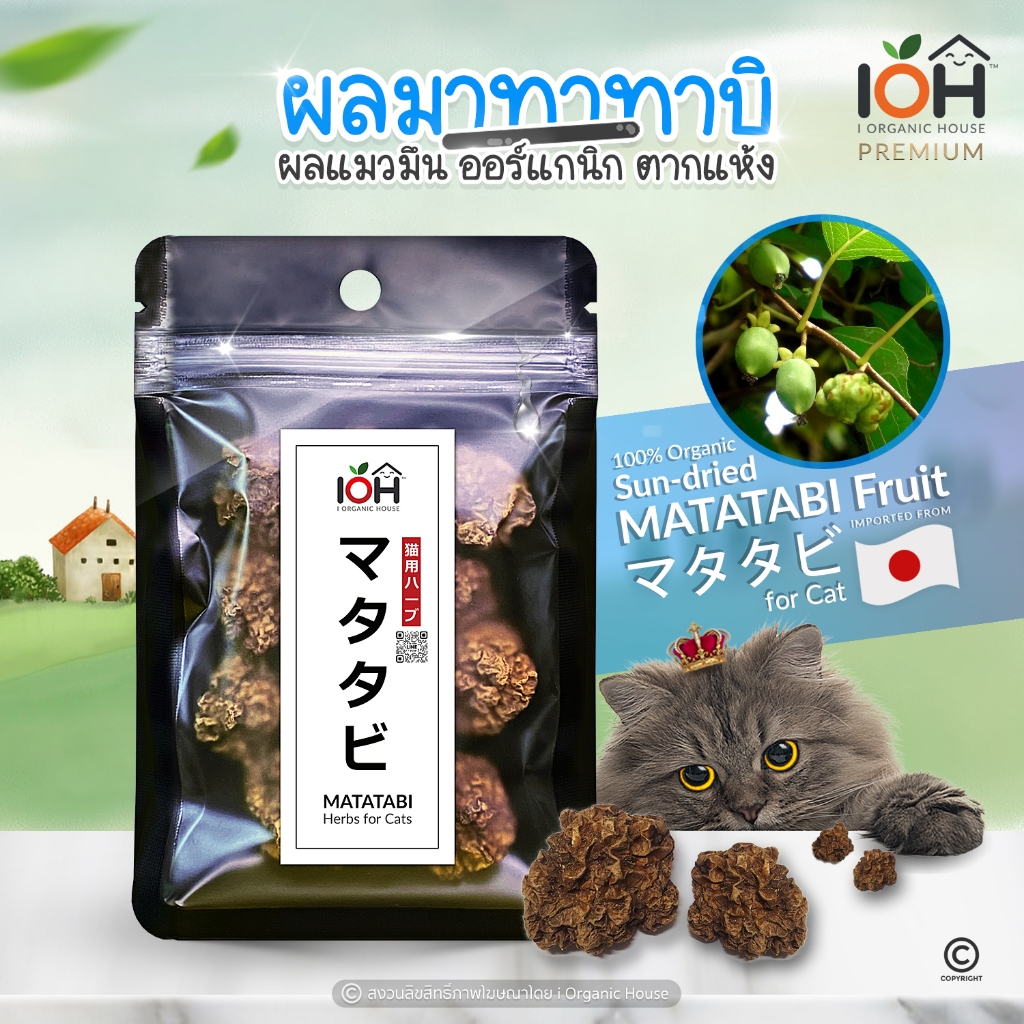 ผลมาทาทาบิ ออร์แกนิค ตากแห้ง ของเล่นแมว สําหรับน้องแมว