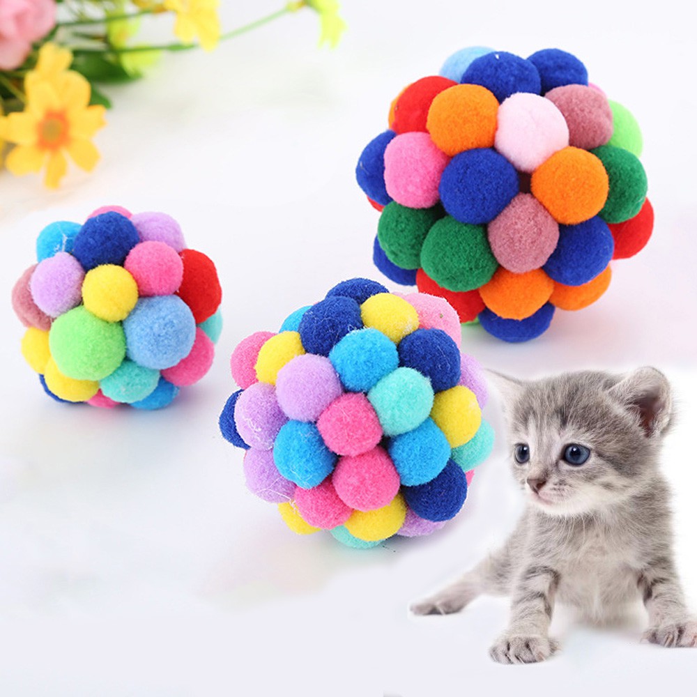 ลูกบอล สีสันสดใส ของเล่นสําหรับแมว