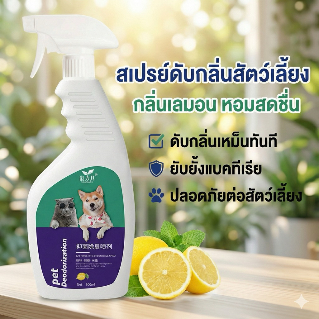 จากไทย eddga สเปรย์กําจัดกลิ่นสัตว์ ดับกลิ่น แมว หมา กลิ่นฉี่ กลิ่นทรายแมว สารสกัดธรรมชาติ 500ml