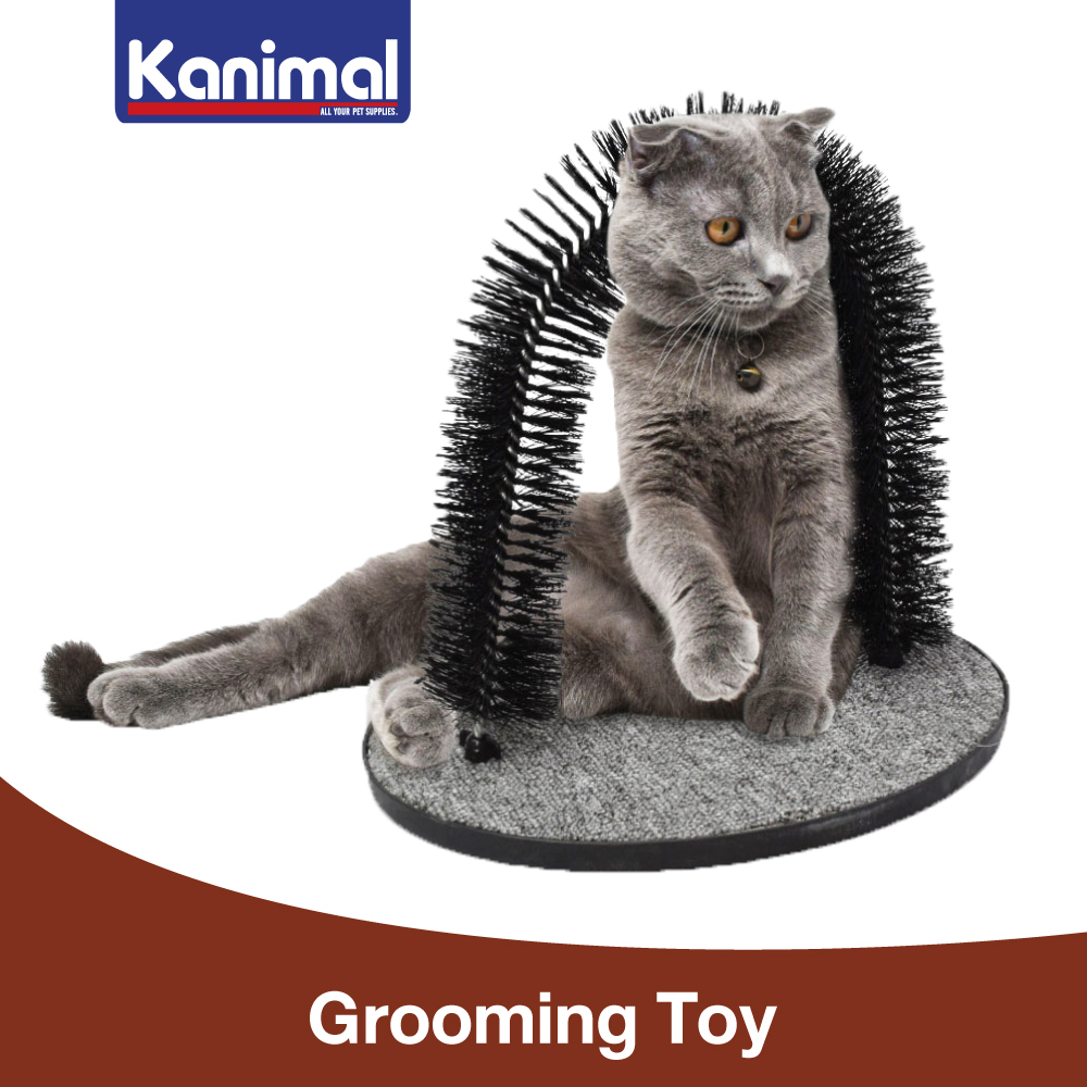 510041] Kanimal Cat Grooming Toy ของเล่นแมว แปรงนวดขน ช่วยผลัดขนเสีย ผ่อนคลาย 28x35.5x32 ซม. (สีเทา)