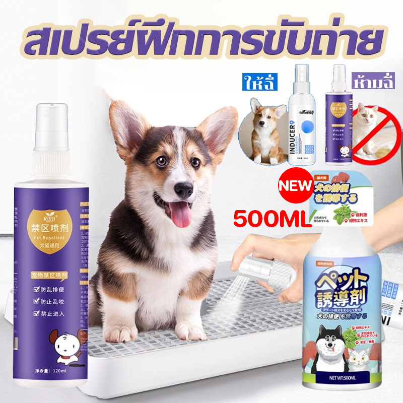 COD🐶สเปรย์ฝึกการขับถ่าย ให้ฉี่ ห้ามฉี่ สําหรับสัตว์เลี้ยง ฉีดตรงไหนได้ผลตรงนั้น ปลอดภัยไร้สารตกค้าง แมว สุนัข หมา120ml