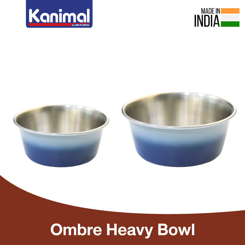 Kanimal Ombre Heavy Pet Bowl ชามอาหาร ชามน้ํา ชามสแตนเลส รุ่นหนาพิเศษ สําหรับสุนัขและแมว Size S / M (เลือกขนาด)