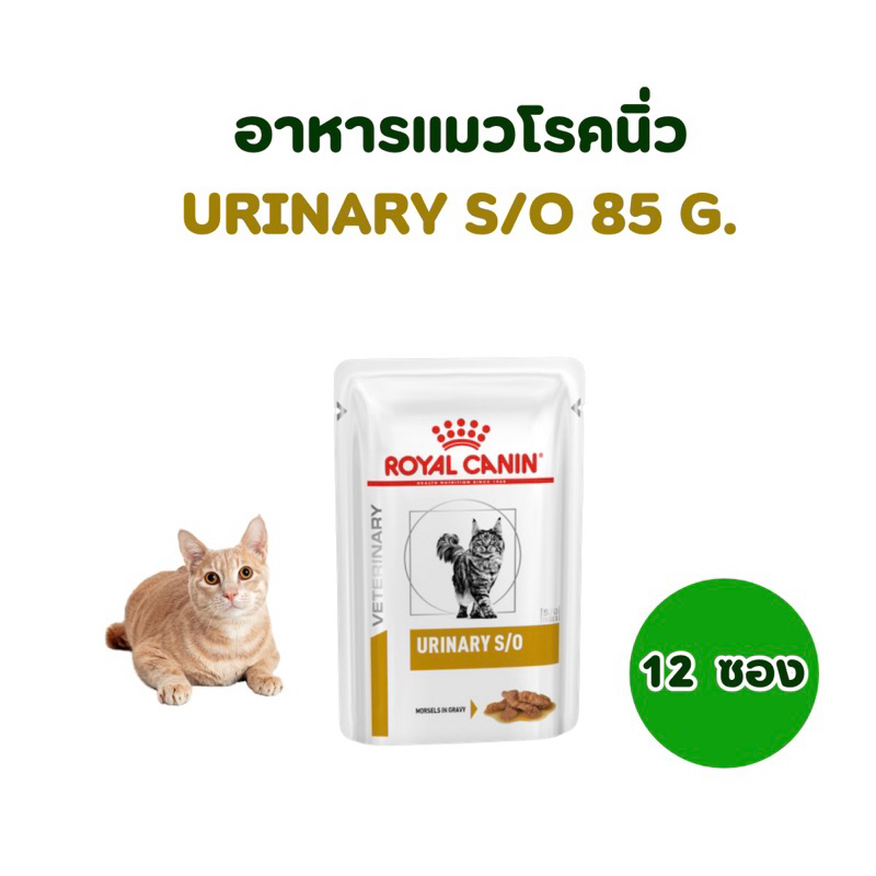 หมดอายุ : 30/03/2028) Royal canin อาหารแมวโรคนิ่ว Urinary 85 กรัม (12 ซอง)