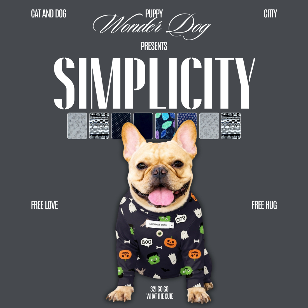 ชุดเก็บขน wonder dog เสื้อสุนัข เสื้อแมว ชุดกันขนร่วงสุนัข ชุดสัตว์เลี้ยง โทนสีดํา