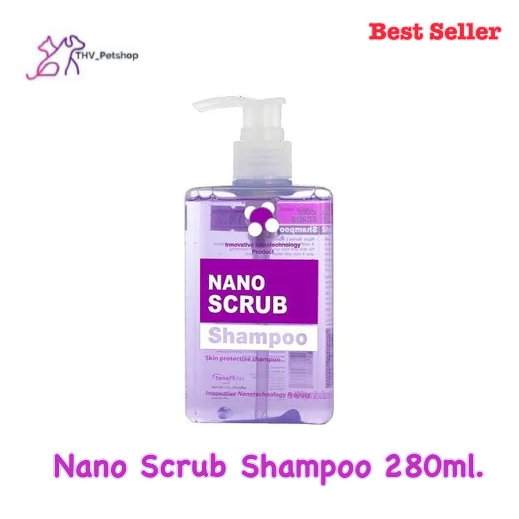 Nano Scrub Shampoo 280 mlt แชมพู นาโนสครับ สูตรอ่อนโยน สําหรับสัตว์เลี้ยง สุนัขและแมว