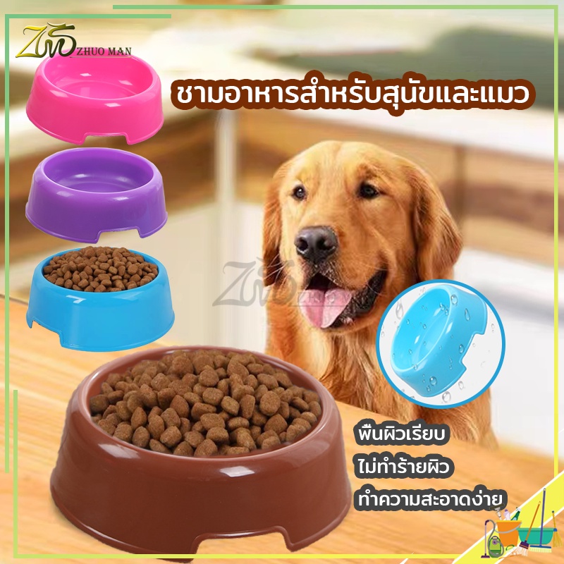 ชามใส่อาหารแมว สัตว์เลี้ยง ทรงกลม สีสันน่ารัก น้ําหนักเบา ทําความสะอาดง่าย
