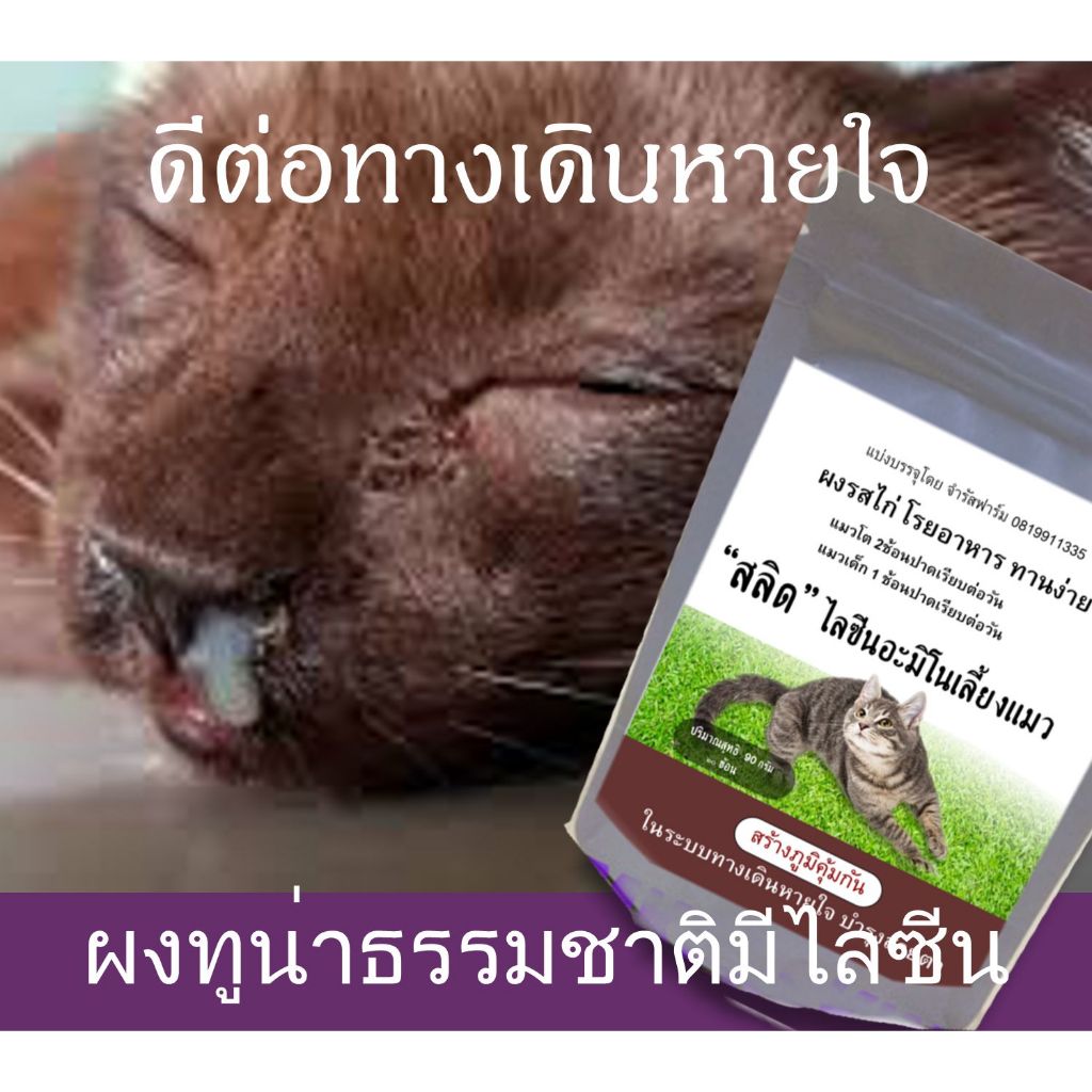 ผงทูน่ามีไลซีนใช้เลี้ยงแมวและสุนัข ยี่ห้อสลิด