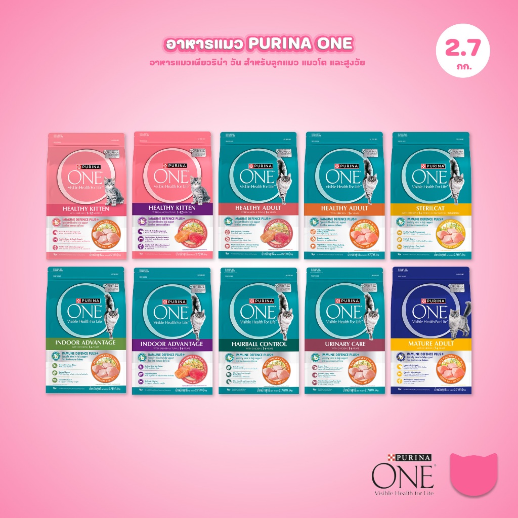 2.7กก.] อาหารแมว เพียวริน่าวัน Purina One เกรดพรีเมี่ยม ขนาด 2.7 กก. (Cat Dry Food,Premium,Purina)