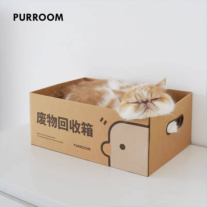 Purroom Chic Tray สีน้ําตาล กล่องลับเล็บแมว ที่ลับเล็บแมว ที่นอนแมว