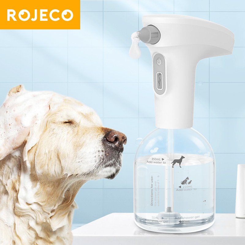 Rojeco เครื่องจ่ายสบู่เหลว แชมพูไฟฟ้าอัตโนมัติ สําหรับสัตว์เลี้ยง สุนัข แมว