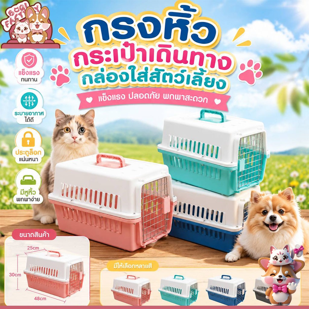 กรงหิ้ว กรงเดินทาง กล่องใส่สัตว์เลี้ยง กรงแมวกล่องใส่สัตว์เลี้ยงเดินทาง สําหรับสุนัขและแมว Dogbox