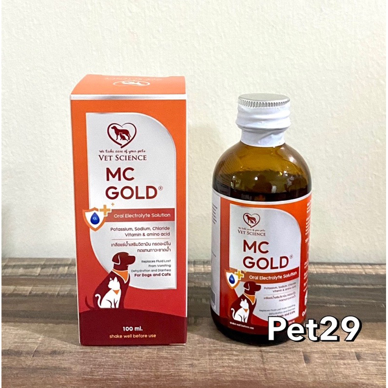 Mc gold ( ) เกลือแร่บํารุงฟื้นฟูร่างกาย วิตามินผสมโปรตีนแบบน้ํา สําหรับสุนัขและแมว