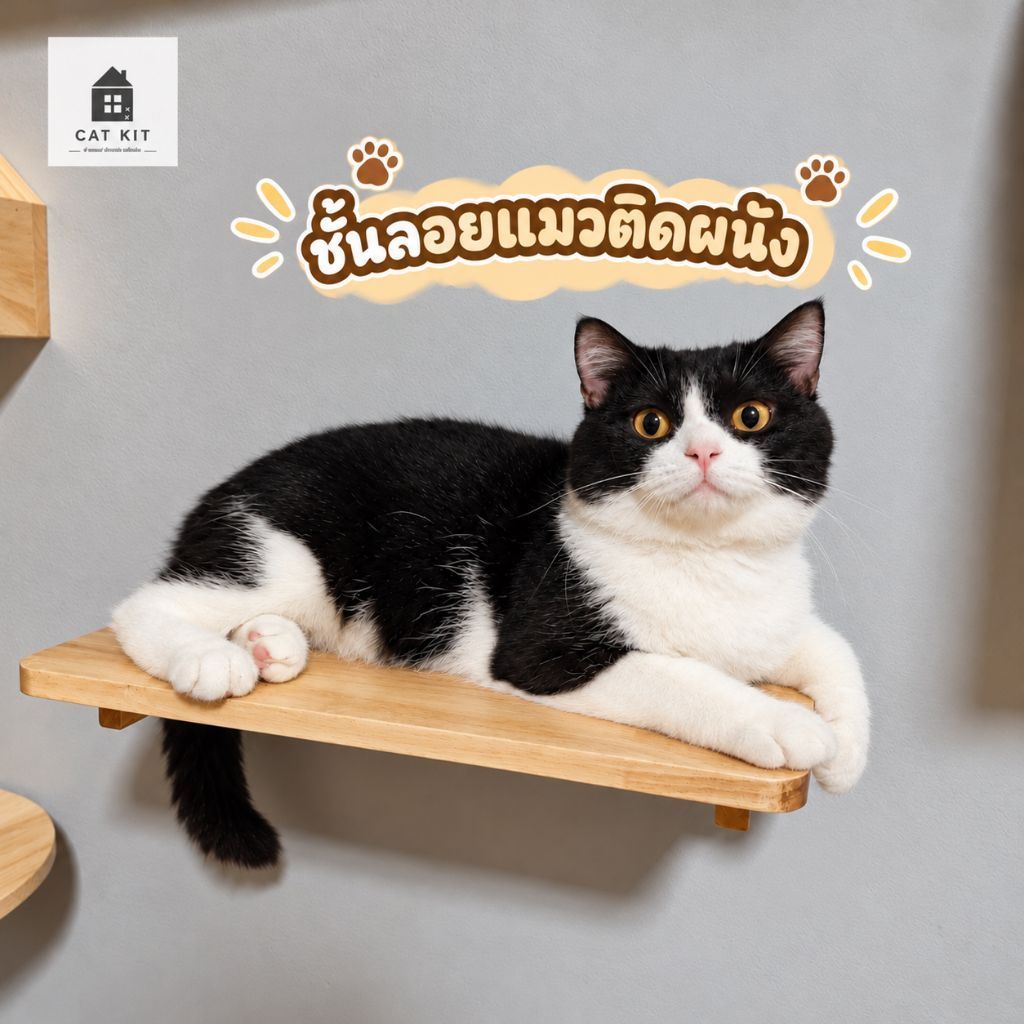 ชั้นลอยติดผนัง ชั้นลอยแมว หิ่งแมว ถาดแมวติดผนัง
