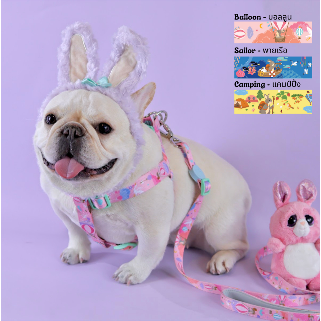 The Lonely Rabbit ปลอกคอ รัดอก สายจูง สําหรับสัตว์เลี้ยง สุนัข หมาใหญ่ แมว Collar Leash Harness