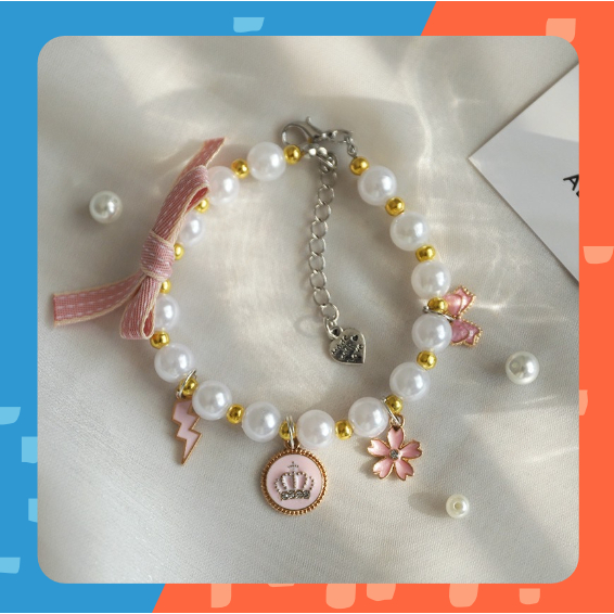 ปลอกคอแมว Hoopet Pearl Jewelry ปลอกคอสัตว์เลี้ยง ปลอกคอสุนัข