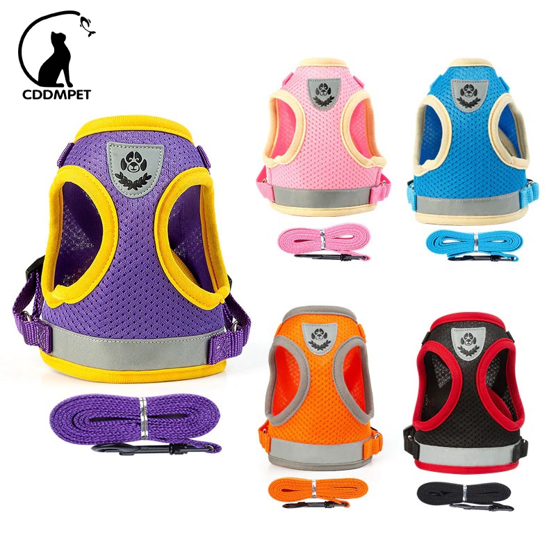 CDDMPET】สายรัดสําหรับสุนัข สายรัดหน้าอก และสายจูง เหมาะกับฤดูร้อน สําหรับสัตว์เลี้ยง สุนัข แมว