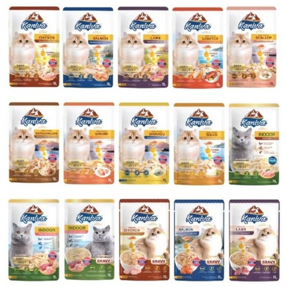 ใหม่! Kaniva Pouch อาหารแมว แบบเปียก ขนาด 70 กรัม ( x12 ซอง )