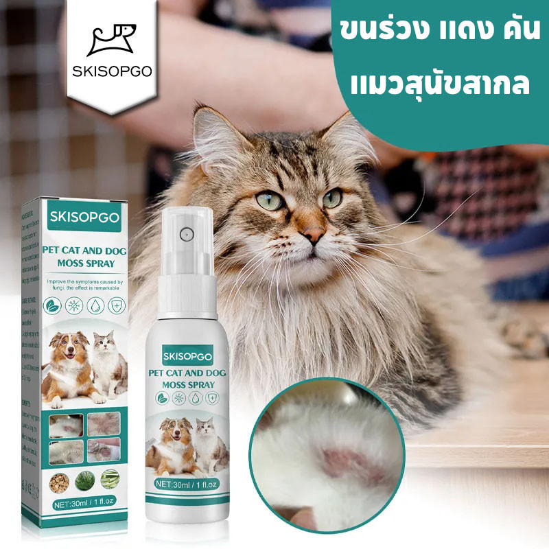 สเปรย์ผิวหนังสุนัขและแมว เชื้อรา กลาก เกลื้อน ขี้เรื้อน หายไว 30ml
