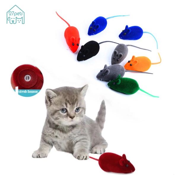 27Pets」ตุ๊กตายางซิลิโคน รูปหนู และแมว ของเล่นสําหรับสัตว์เลี้ยง