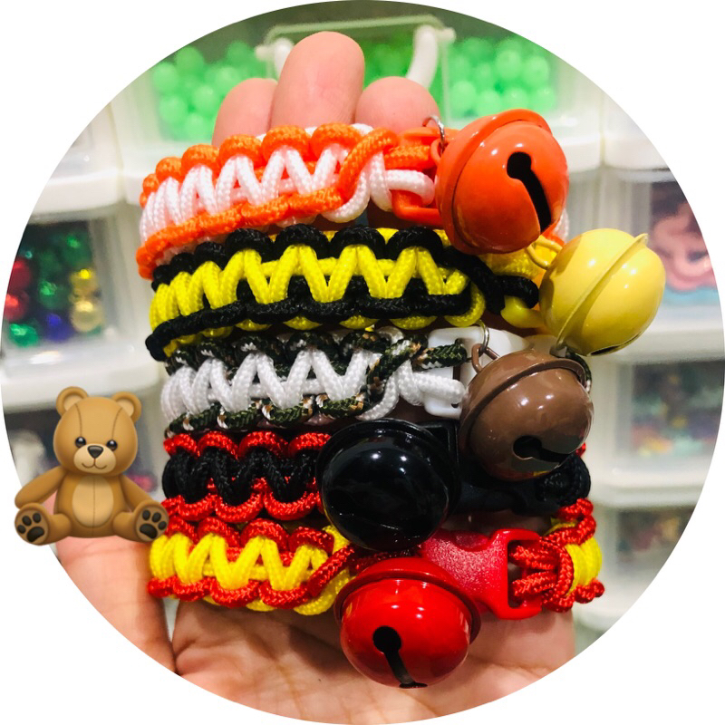 ปลอกคอแมว ปลอกคอสัตว์เลี้ยงแบบเชือกถัก สีสด