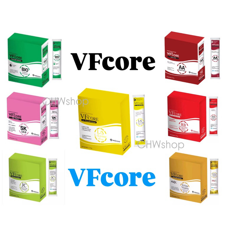 VFcore (ยกกล่อง 30 ซอง) คละได้ วิตามินอาหารเสริมรูปแบบแมวเลีย-สุนัขเลีย