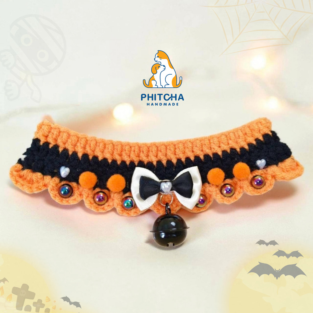 H.001🎃ปลอกคอฮัลโลวีน🎃 ปลอกคอแมวฮัลโลวีน ปลอกคอ คอสตูม