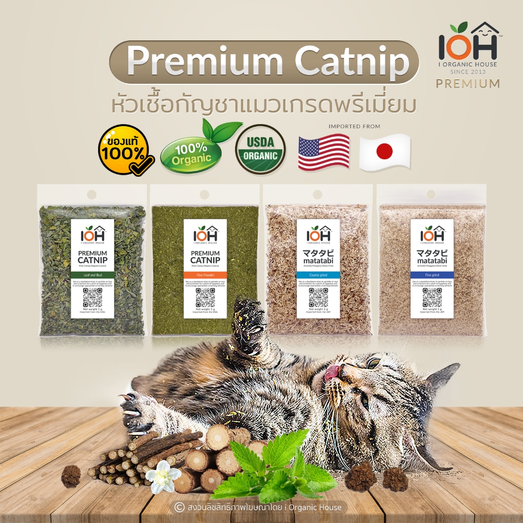 กัญชาแมว แคทนิป USA แคทมินต์ มาทาทาบิ สมุนไพรและของเล่นเพิ่มความสุขสําหรับแมว