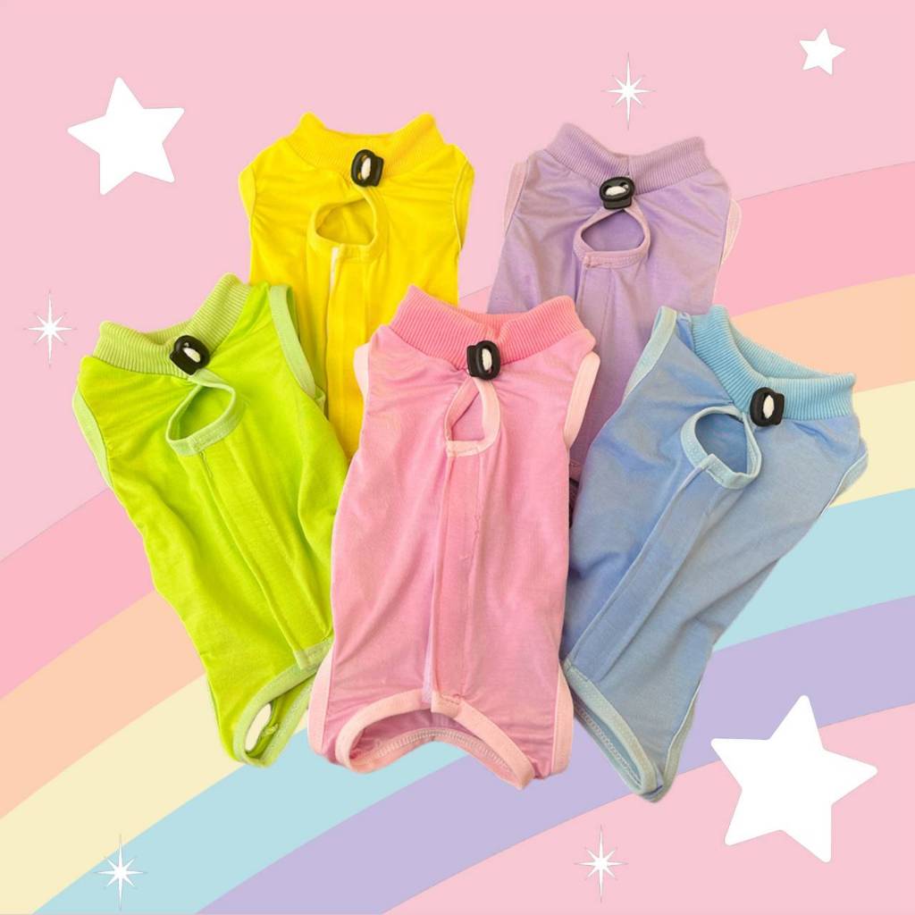 HP13)เสื้อทําหมันสัตว์เลี้ยง กันเลียแผล ผ้ายืด นิ่ม สีสวย ตรวจสอบขนาดก่อนสั่งด้วยน้า