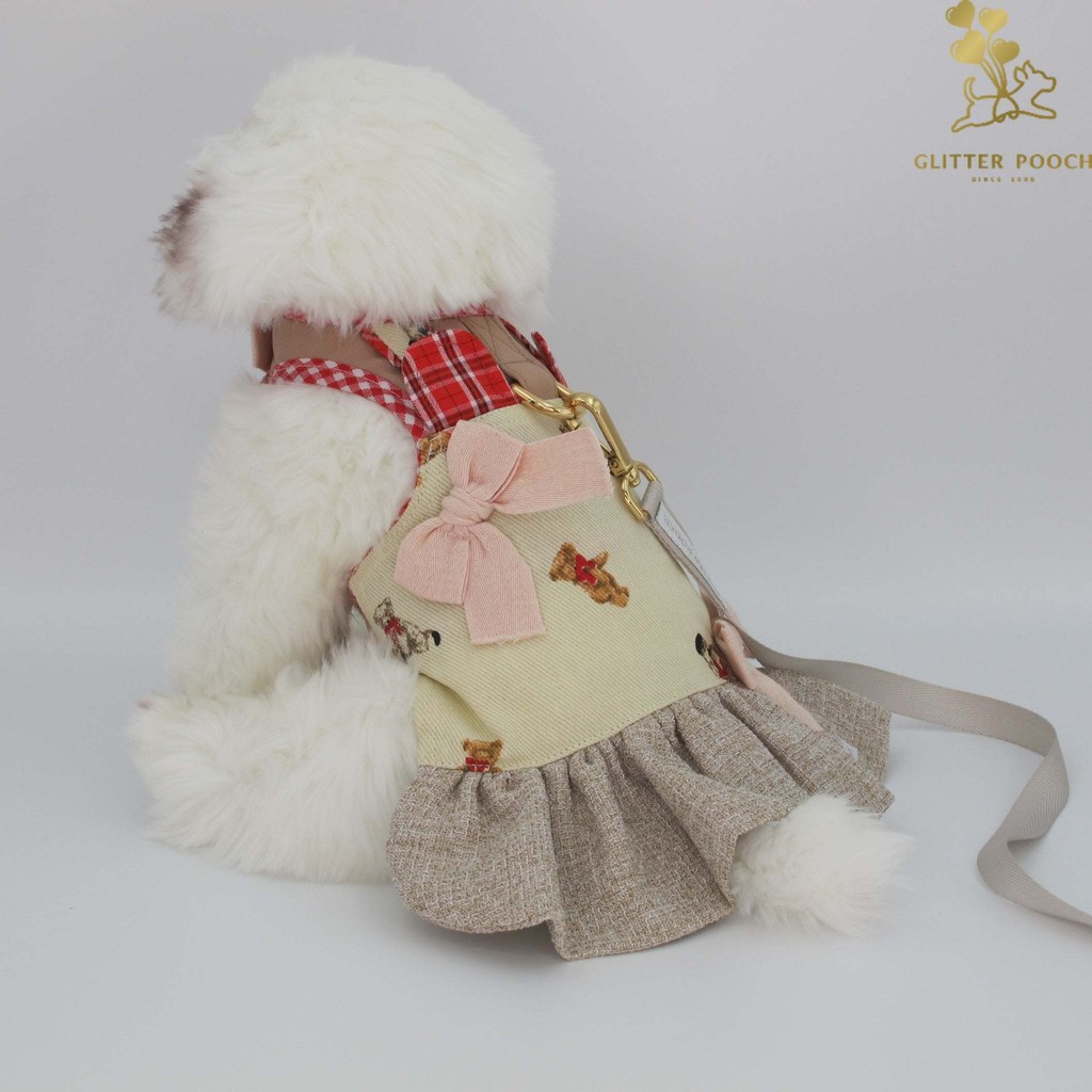 Harness ชุดรัดอก สายจูง เสื้อผ้า สุนัข, หมา, แมว, สัตว์เลี้ยง พร้อม สายจูง รุ่น Tiny Teddy Girl