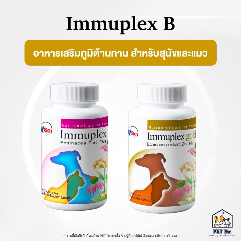 ยกกระปุก!] Immuplex B / B gold [แท้ ] อาหารเสริมภูมิต้านทาน สําหรับสุนัขและแมว (60 เม็ด)