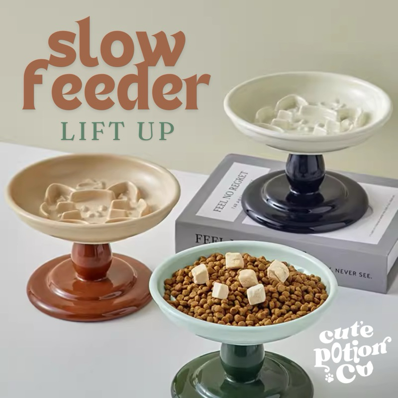 PRE-ORDER) ชามอาหารสัตว์เลี้ยงยกสูง ชามslow feeder ช่วยชอละการทานเร็ว