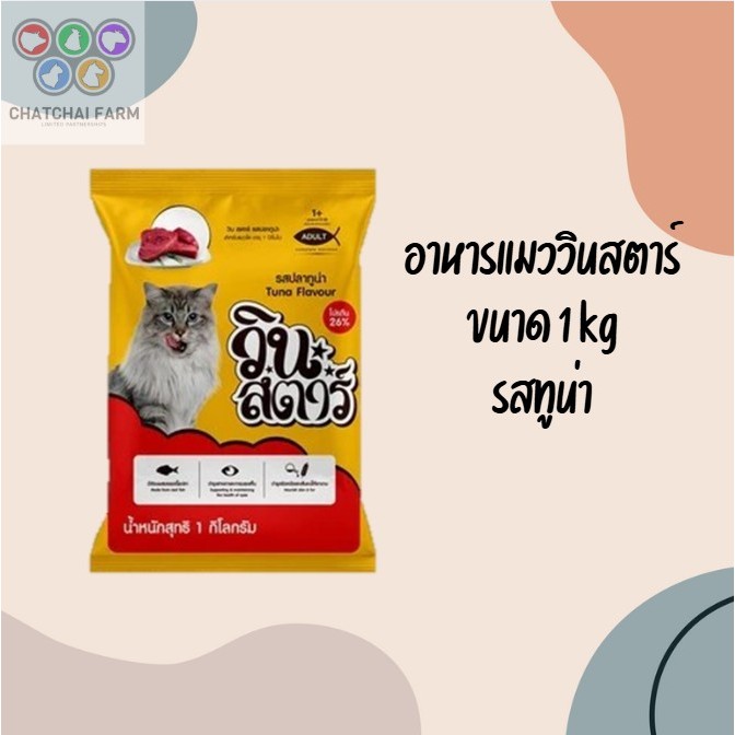 Winstar อาหารแมววินสตาร์ รสปลาทูน่า และรสปลาแซลมอน 1kg